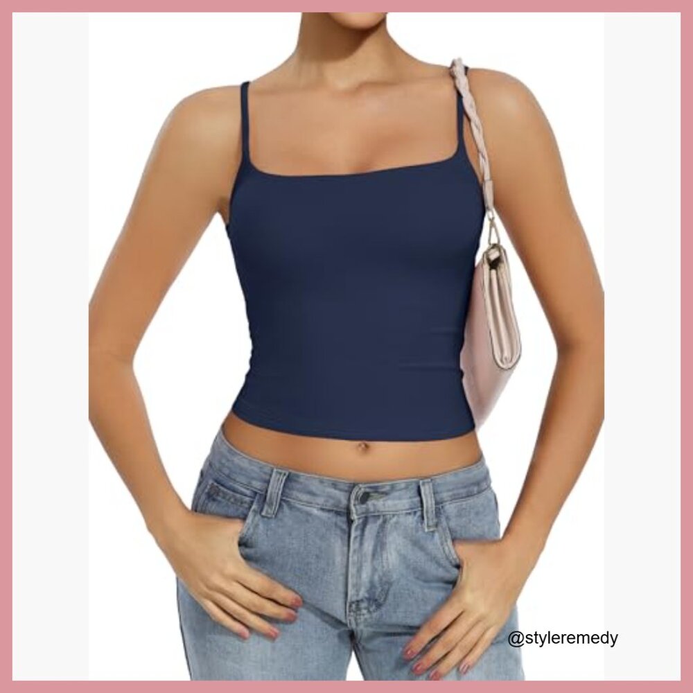 Double Lined Square Neck Spaghetti Strap Camisole… - image 6